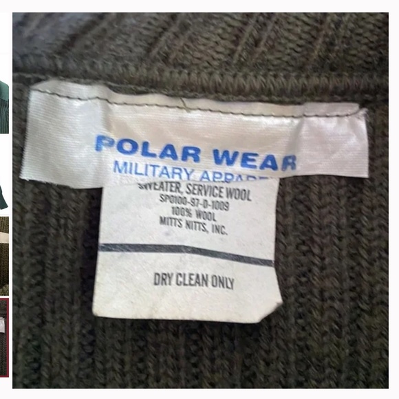 Army Green Wool Sweater Jumper Polar Wear Military - Picture 6 of 6